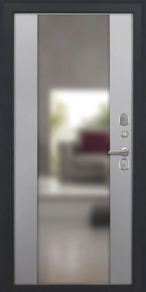 Входная дверь ДвериПРО Берген Алиса (16мм, ПВХ софт грей, зеркало) DPRO204271 внутренняя сторона
